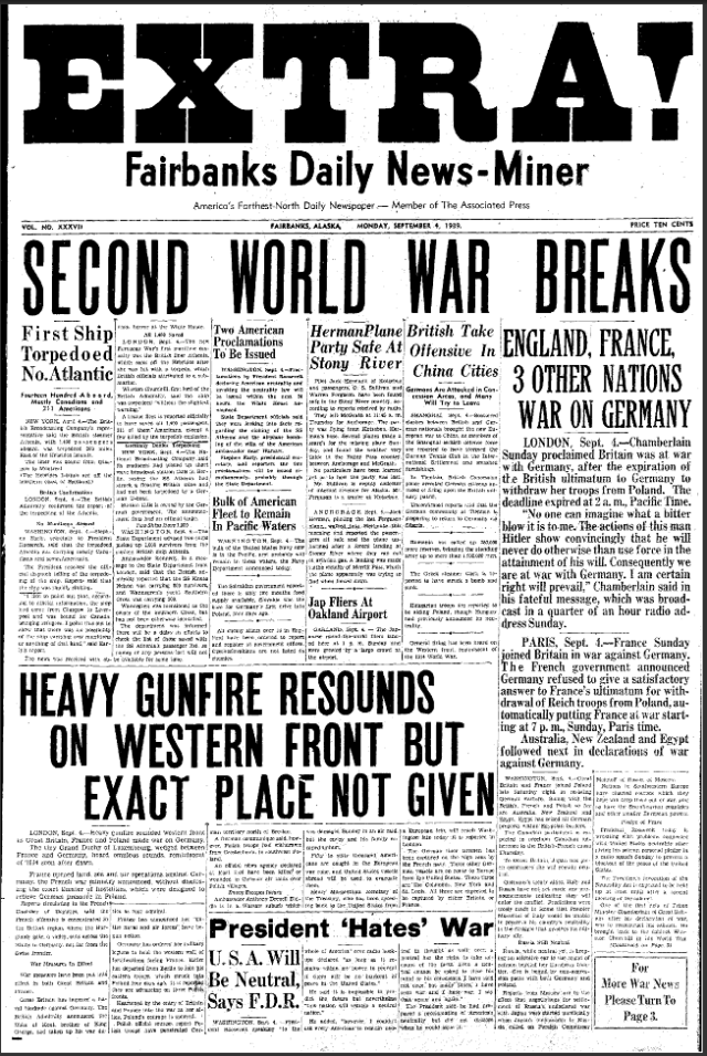 September 3, 1939: World War II Breaks Out!
